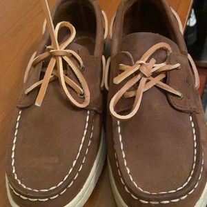 Sperry Leather Boat Shoes for Kids Size 1 WIDE